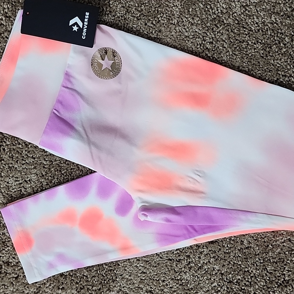 Converse All Star Girls High Rise Wide Waistband All Over Tie Dye XL Legging